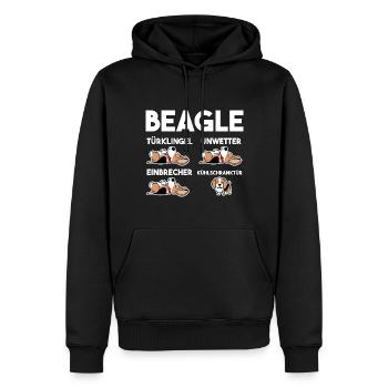 Hund Beagle - Männer Premium Bio Hoodie - Schwarz - Vorne - Nico (187cm)