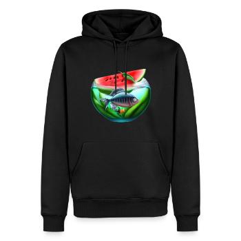 Aquarium de pastèques avec des poissons - Sweat à capuche Premium bio Homme - noir - Devant - Nico (187cm)