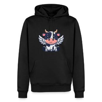Angel Cow Sky Wings - Sweat à capuche Premium bio Homme - noir - Devant - Nico (187cm)