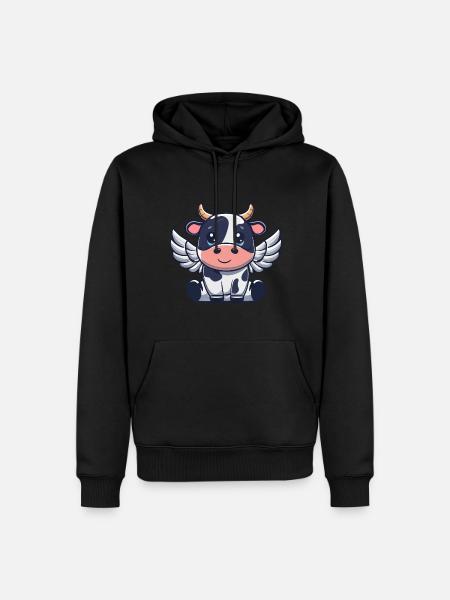 Angel Cow Sky Wings - Men’s Premium Organic Hoodie - black