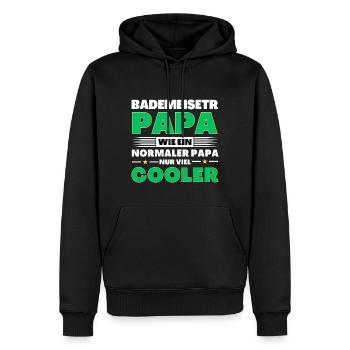 Bademeister Papa wie ein normaler nur viel cooler - Männer Premium Bio Hoodie - Schwarz - Vorne - Nico (187cm)