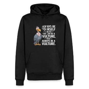 Geier - Männer Premium Bio Hoodie - Schwarz - Vorne - Nico (187cm)