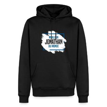 Jonathan - Sweat à capuche Premium bio Homme - noir - Devant - Nico (187cm)