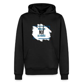 Noé - Sweat à capuche Premium bio Homme - noir - Devant - Nico (187cm)