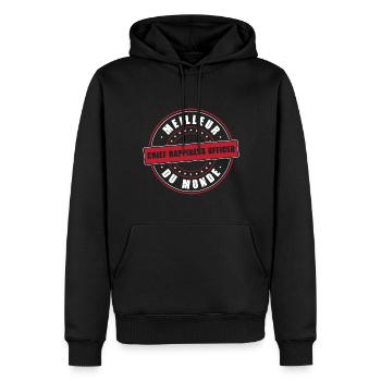 Meilleur chief happiness officer profession métier - Sweat à capuche Premium bio Homme - noir - Devant - Nico (187cm)