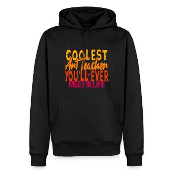 Der coolste Kunstlehrer - Männer Premium Bio Hoodie - Schwarz - Vorne - Nico (187cm)