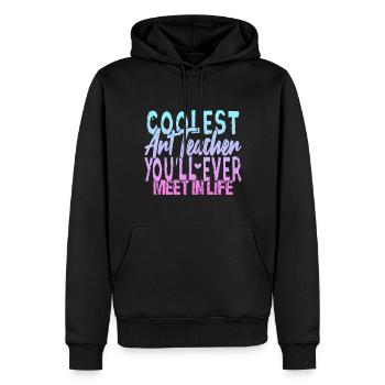 Der coolste Kunstlehrer - Männer Premium Bio Hoodie - Schwarz - Vorne - Nico (187cm)