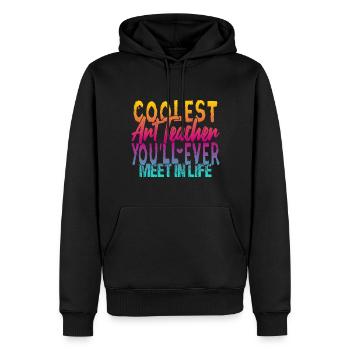 Der coolste Kunstlehrer - Männer Premium Bio Hoodie - Schwarz - Vorne - Nico (187cm)
