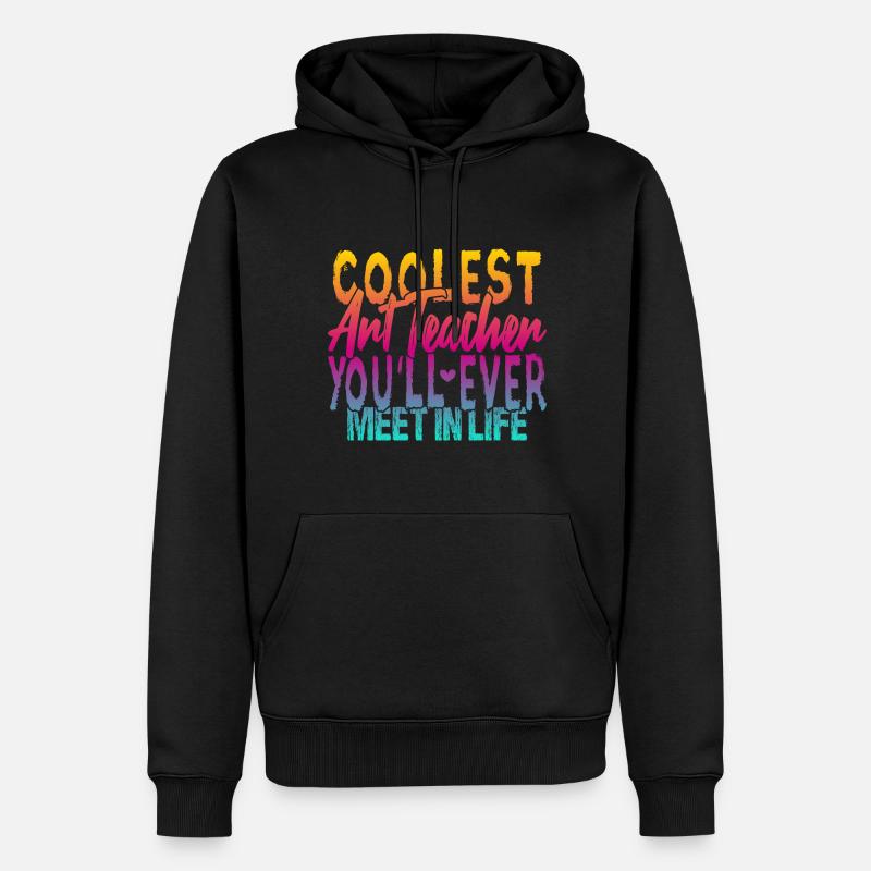 Der coolste Kunstlehrer - Männer Premium Bio Hoodie - Schwarz
