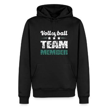 Équipe de volleyball - Sweat à capuche Premium bio Homme - noir - Devant - Nico (187cm)