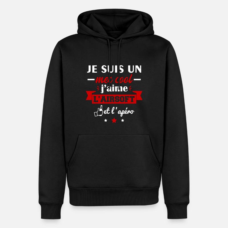 mec cool airsoft, idée cadeau aisofteur - Sweat à capuche Premium bio Homme - noir