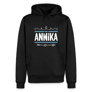 Annika - Männer Premium Bio Hoodie - Schwarz - Vorne - Nico (187cm)