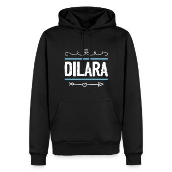 Daniel - Sweat à capuche Premium bio Homme - noir - Devant - Nico (187cm)