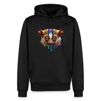 Tarsier Design - Männer Premium Bio Hoodie - Schwarz - Vorne - Nico (187cm)