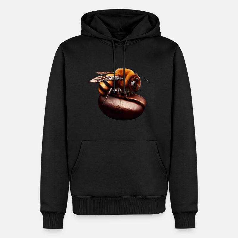 Bienen Kaffee - Männer Premium Bio Hoodie - Schwarz