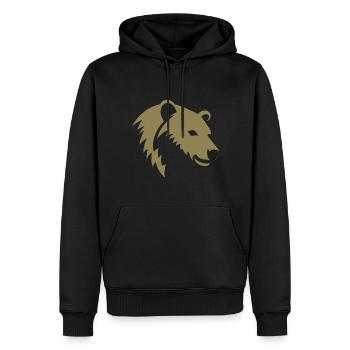 Silhouette d’ours d’une tête d’ours polaire - Sweat à capuche Premium bio Homme - noir - Devant - Nico (187cm)