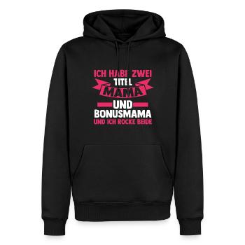 Stiefmutter Stiefmama Bonusmama - Männer Premium Bio Hoodie - Schwarz - Vorne - Nico (187cm)