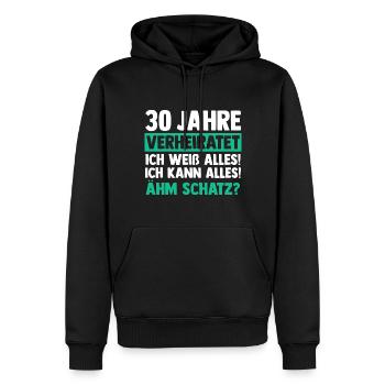 Ehe Perlenhochzeit 30 Jahre Verheiratet Hochzeitst - Männer Premium Bio Hoodie - Schwarz - Vorne - Nico (187cm)