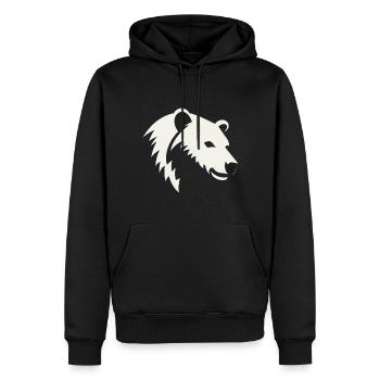 Silhouette d’ours d’une tête d’ours polaire - Sweat à capuche Premium bio Homme - noir - Devant - Nico (187cm)