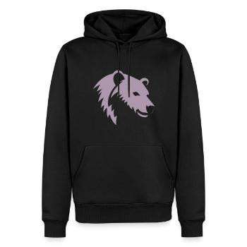 Silhouette d’ours d’une tête d’ours polaire - Sweat à capuche Premium bio Homme - noir - Devant - Nico (187cm)