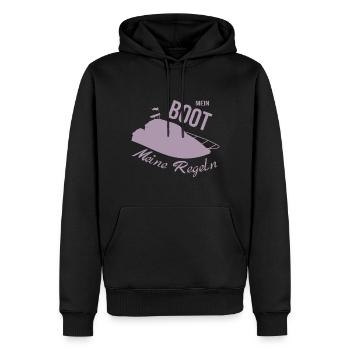 Mein Boot meine Regeln Motorboot - Männer Premium Bio Hoodie - Schwarz - Vorne - Nico (187cm)