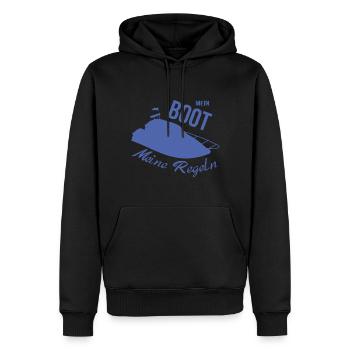 Mein Boot meine Regeln Motorboot - Männer Premium Bio Hoodie - Schwarz - Vorne - Nico (187cm)