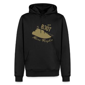 Mein Boot meine Regeln Motorboot - Männer Premium Bio Hoodie - Schwarz - Vorne - Nico (187cm)