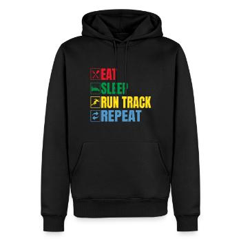 Track And Field Athletes Eat Sleep Run Track - Männer Premium Bio Hoodie - Schwarz - Vorne - Nico (187cm)