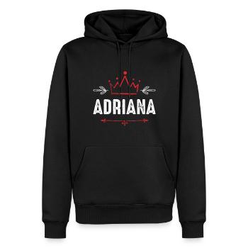 Adriana - Sweat à capuche Premium bio Homme - noir - Devant - Nico (187cm)