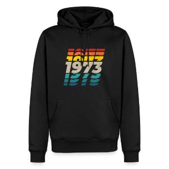 1973 vintage logo 50. Geburtstag, Geburtags Shirt - Männer Premium Bio Hoodie - Schwarz - Vorne - Nico (187cm)