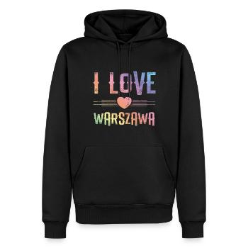 I Love Warschau - Männer Premium Bio Hoodie - Schwarz - Vorne - Nico (187cm)
