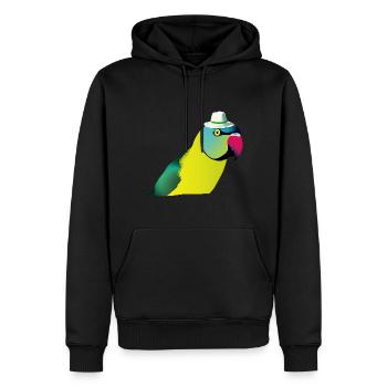 Indischer Ringelhals Papagei - Männer Premium Bio Hoodie - Schwarz - Vorne - Nico (187cm)