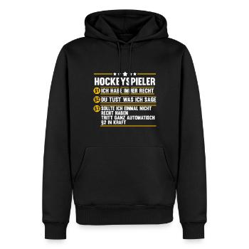 Eishockey Hockeyspieler Hockey - Männer Premium Bio Hoodie - Schwarz - Vorne - Nico (187cm)