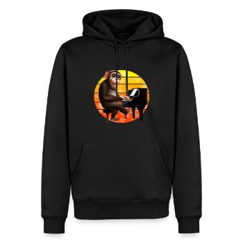 Monkey at the piano - Men’s Premium Organic Hoodie - black - Front - Nico (187cm)