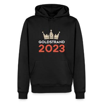 Sables d’Or 2023 - Sweat à capuche Premium bio Homme - noir - Devant - Nico (187cm)