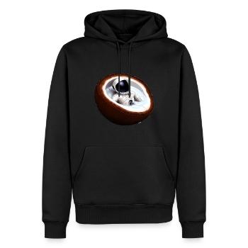 Astronaut in einer Kokosnuss - Männer Premium Bio Hoodie - Schwarz - Vorne - Nico (187cm)