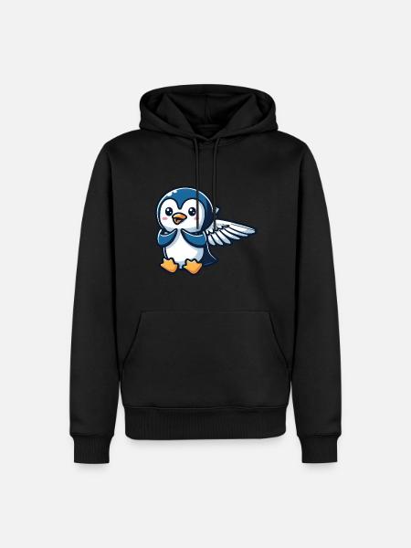 Celestial Penguin Wings - Men’s Premium Organic Hoodie - black