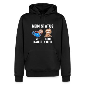 Faultier Mein Status Mit Kaffee Ohne Kaffee - Männer Premium Bio Hoodie - Schwarz - Vorne - Nico (187cm)