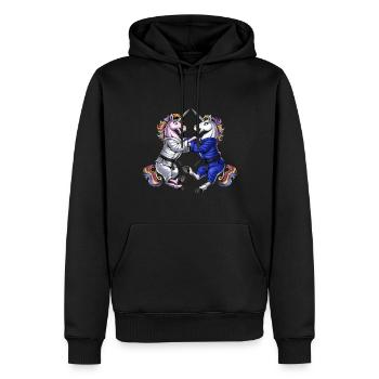 Licornes Jiu-Jitsu Lutte - Sweat à capuche Premium bio Homme - noir - Devant - Nico (187cm)