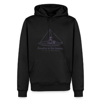 Voilier Silhouette Minimaliste - Sweat à capuche Premium bio Homme - noir - Devant - Nico (187cm)