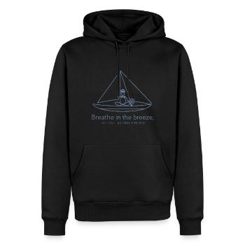 Voilier Silhouette Minimaliste - Sweat à capuche Premium bio Homme - noir - Devant - Nico (187cm)