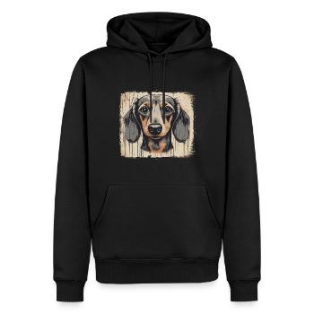 Dackel Teckel Kurzhaardackel Dachshund - Männer Premium Bio Hoodie - Schwarz - Vorne - Nico (187cm)