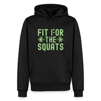 Fitness Fanatics Fit For The Squats Calisthenics - Men’s Premium Organic Hoodie - black - Front - Nico (187cm)