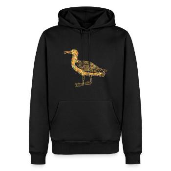 Albatross Geometric - Men’s Premium Organic Hoodie - black - Front - Nico (187cm)