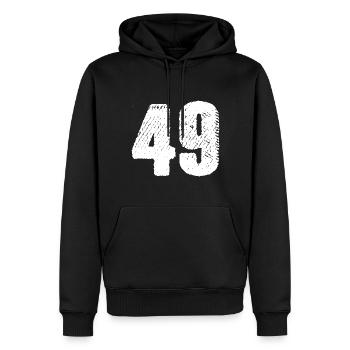 49 Zahl Trikot - Männer Premium Bio Hoodie - Schwarz - Vorne - Nico (187cm)