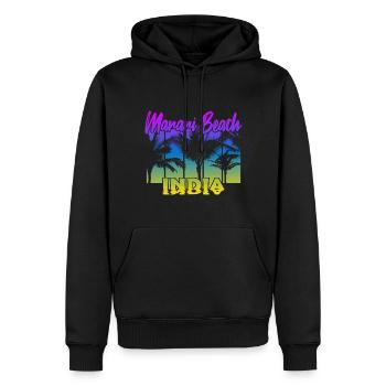 Marari Beach India - Männer Premium Bio Hoodie - Schwarz - Vorne - Nico (187cm)