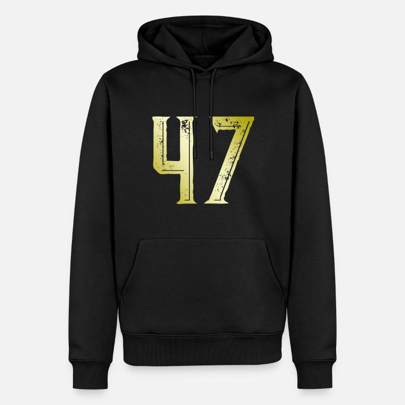 47 Symbole numérique - Sweat à capuche Premium bio Homme - noir