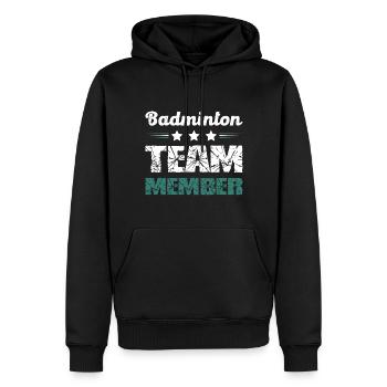Badminton Team - Männer Premium Bio Hoodie - Schwarz - Vorne - Nico (187cm)