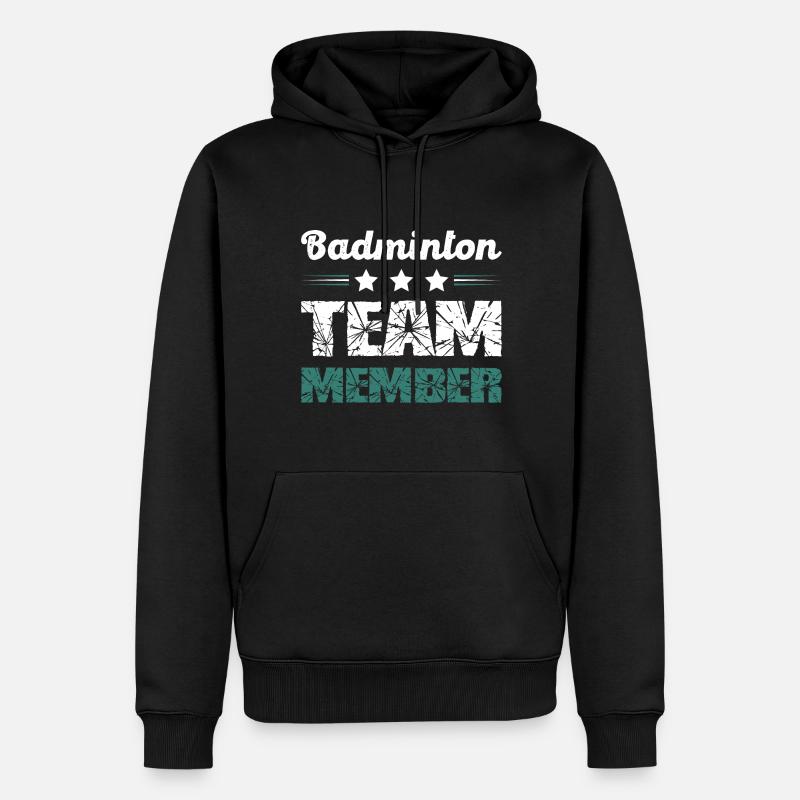 Équipe de badminton - Sweat à capuche Premium bio Homme - noir