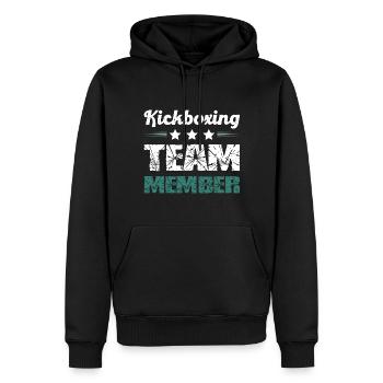 Équipe de kickboxing - Sweat à capuche Premium bio Homme - noir - Devant - Nico (187cm)